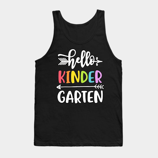 Kindergarten Tshirt Hello Kinder Teacher Student Teamwork Tank Top by Wolfek246